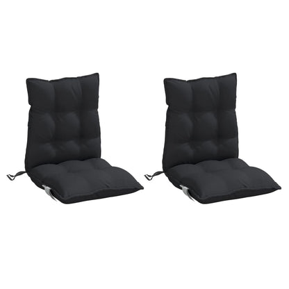Almofadões cadeira encosto baixo 2 pcs tecido oxford preto