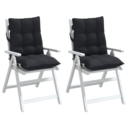 Almofadões cadeira encosto baixo 2 pcs tecido oxford preto