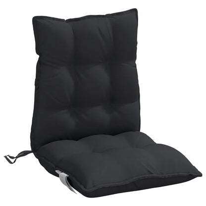 Almofadões cadeira encosto baixo 2 pcs tecido oxford preto