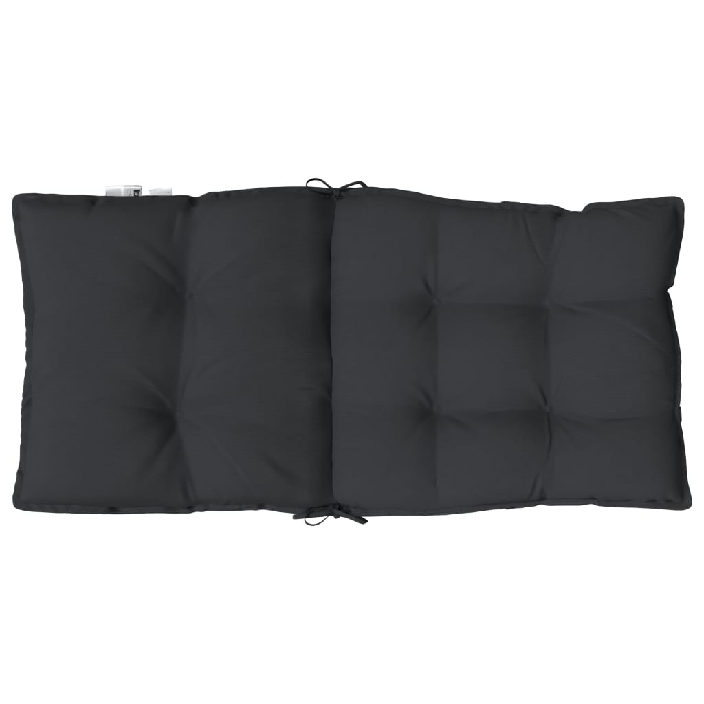 Almofadões cadeira encosto baixo 2 pcs tecido oxford preto