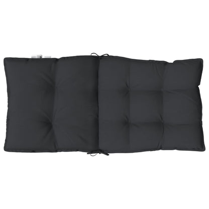 Almofadões cadeira encosto baixo 2 pcs tecido oxford preto