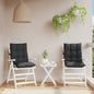 Almofadões cadeira encosto baixo 2 pcs tecido oxford preto