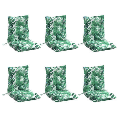 Almofadões cadeira de encosto baixo 6 pcs oxford padrão folhas