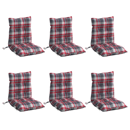 Almofadões cadeira encosto baixo 6 pcs oxford xadrez vermelho