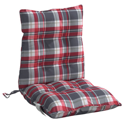 Almofadões cadeira encosto baixo 6 pcs oxford xadrez vermelho