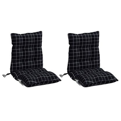Almofadões cadeira encosto baixo 2 pcs oxford xadrez preto