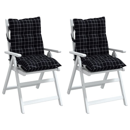 Almofadões cadeira encosto baixo 2 pcs oxford xadrez preto