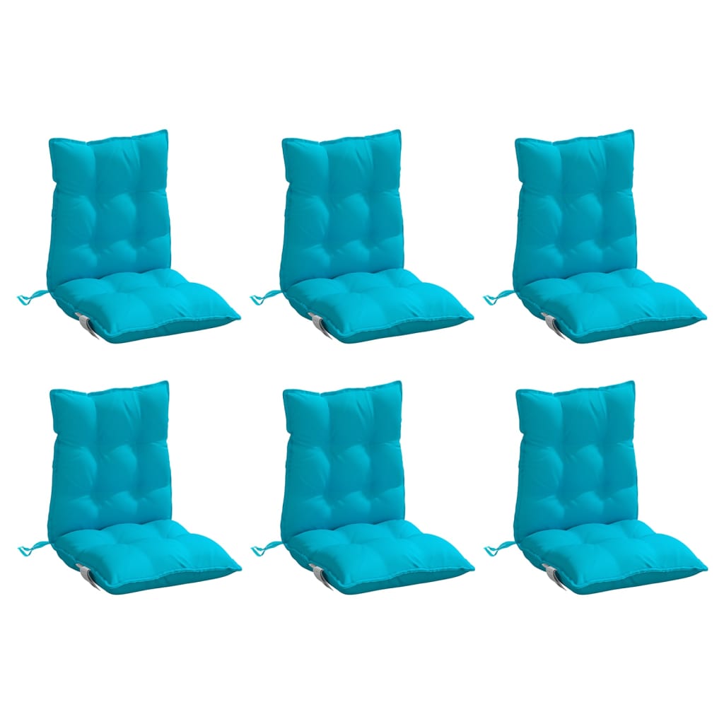 Almofadões cadeira encosto baixo 6 pcs tecido oxford turquesa