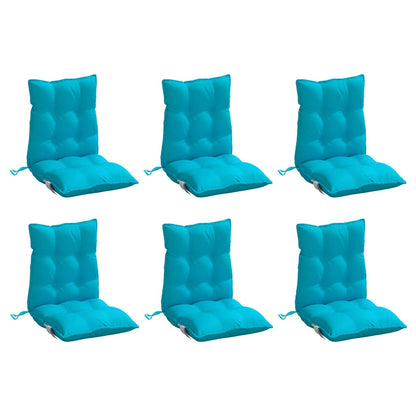 Almofadões cadeira encosto baixo 6 pcs tecido oxford turquesa