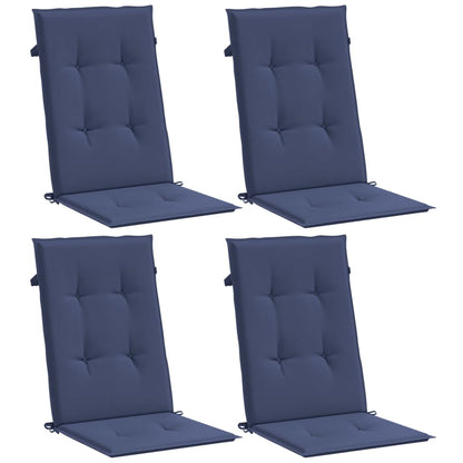 Almofadões cadeira encosto alto 4pcs tecido azul-marinho