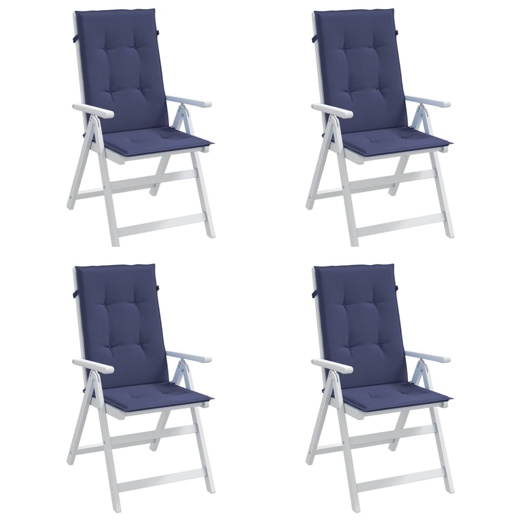 Almofadões cadeira encosto alto 4pcs tecido azul-marinho