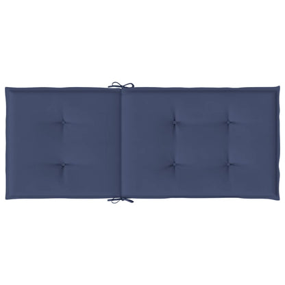 Almofadões cadeira encosto alto 4pcs tecido azul-marinho