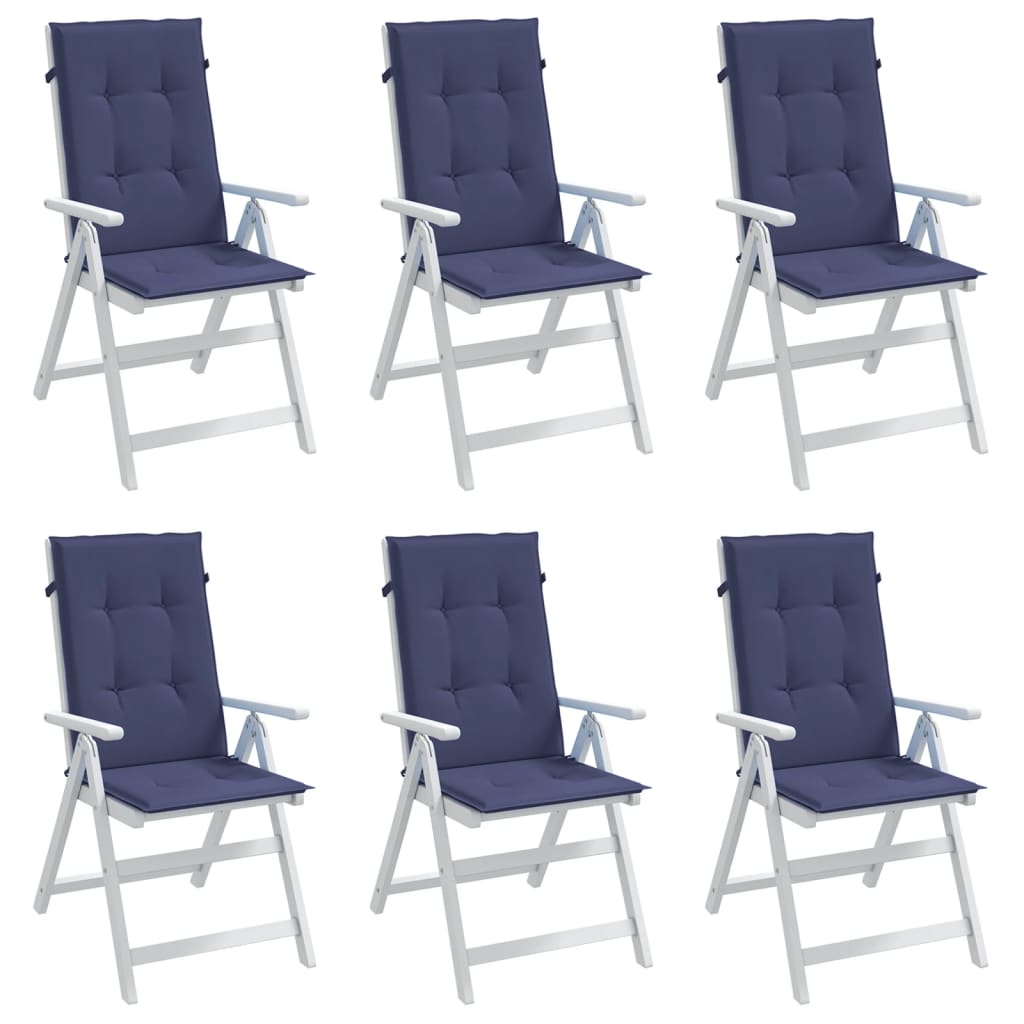 Almofadões cadeira encosto alto 6pcs tecido azul-marinho