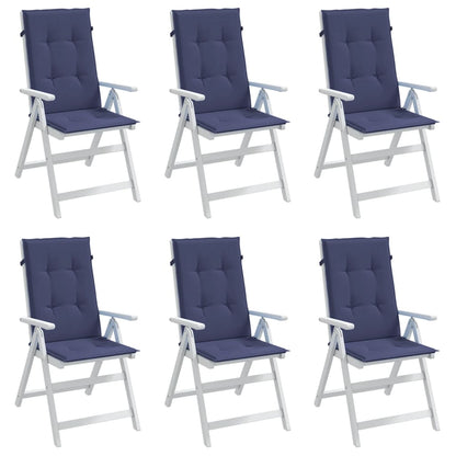 Almofadões cadeira encosto alto 6pcs tecido azul-marinho
