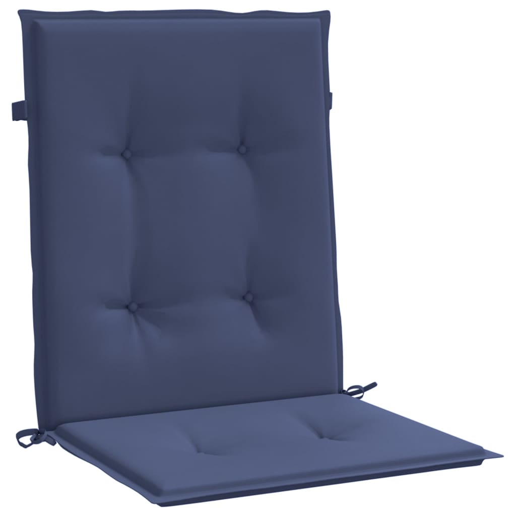 Almofadões p/ cadeira de encosto baixo 6pcs tecido azul-marinho