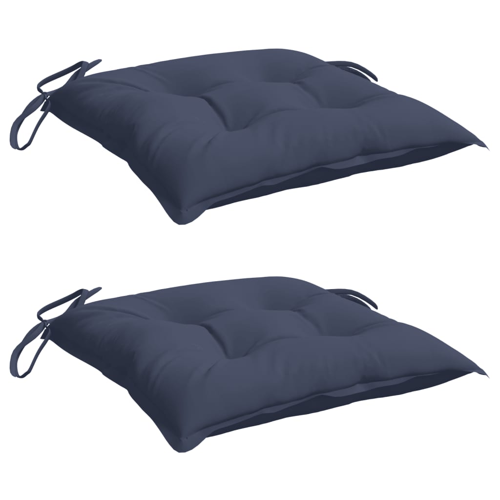 Almofadões cadeira 2 pcs 40x40x7 cm tecido oxford azul-marinho