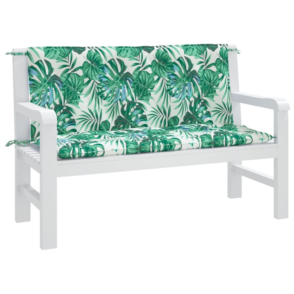 Almofadões banco jardim 2 pcs 120x50x7 cm oxford padrão folhas