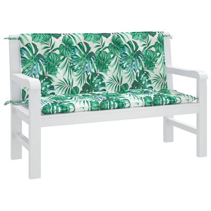 Almofadões banco jardim 2 pcs 120x50x7 cm oxford padrão folhas