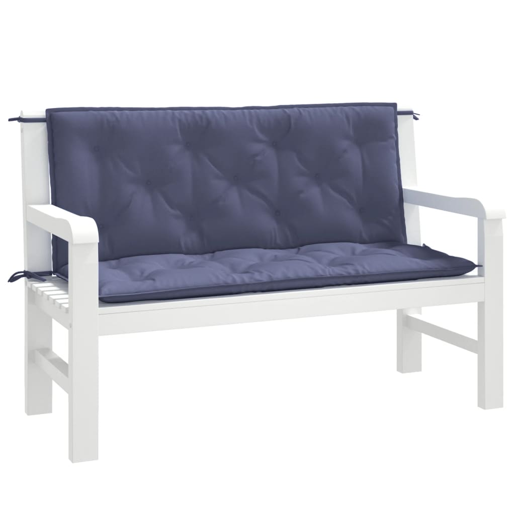 Almofadões banco jardim 2 pcs 120x50x7cm oxford azul-marinho