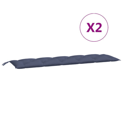 Almofadões banco jardim 2 pcs 180x50x7cm oxford azul-marinho