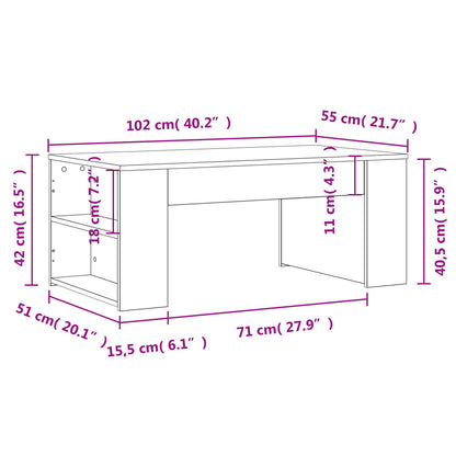 Mesa de centro 102x55x42 cm derivados de madeira branco