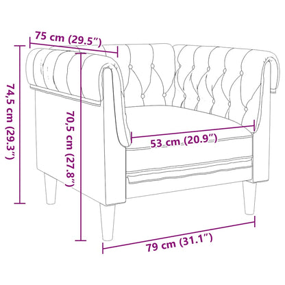Sofá chesterfield tecido castanho