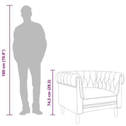 Sofá chesterfield tecido castanho