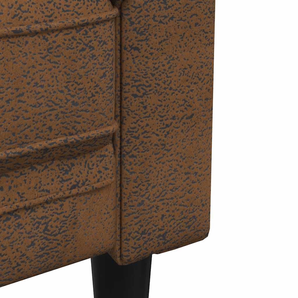 Sofá chesterfield 2 lugares tecido castanho