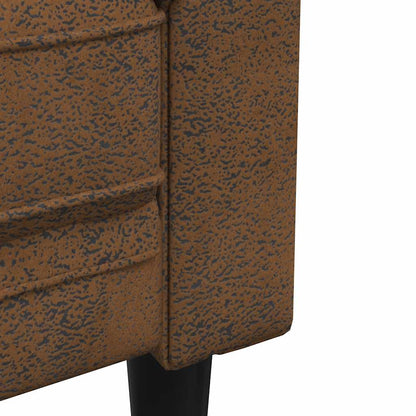 Sofá chesterfield 2 lugares tecido castanho