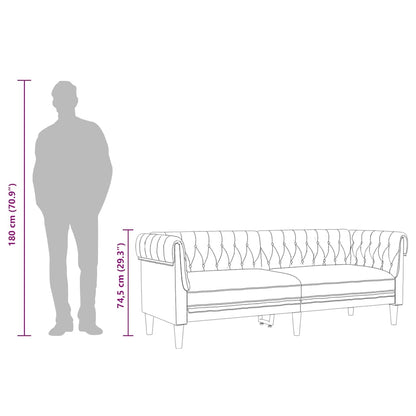 Sofá chesterfield 3 lugares linho