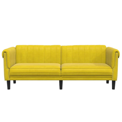 Sofá de 3 lugares veludo amarelo