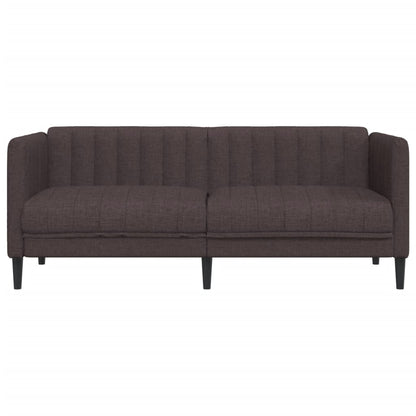 Sofá de 2 lugares tecido castanho-escuro