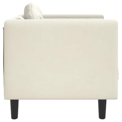 Poltrona com almofadão veludo cor creme