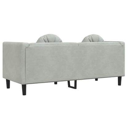 Sofá com almofadões 2 lugares veludo cinzento-claro