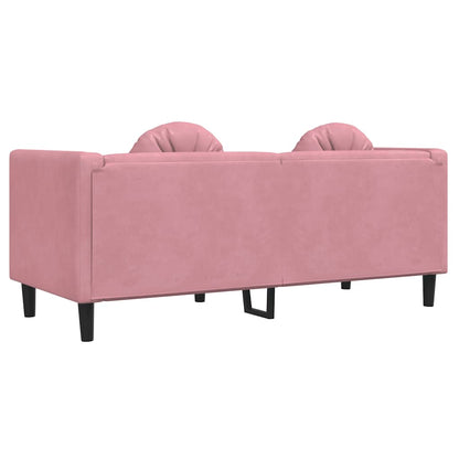 Sofá com almofadões 2 lugares veludo rosa