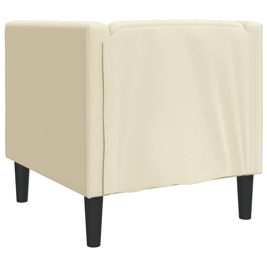 Sofá chesterfield couro artificial creme