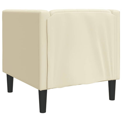 Sofá chesterfield couro artificial creme