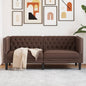 Sofá chesterfield 2 lugares couro artificial castanho