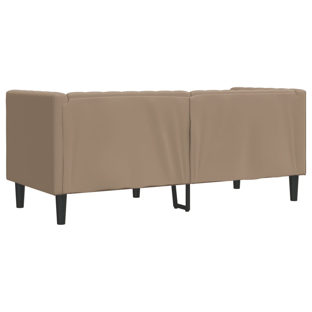 Sofá chesterfield 2 lugares couro artificial cappuccino