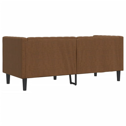 Sofá chesterfield 2 lugares camurça artificial castanho