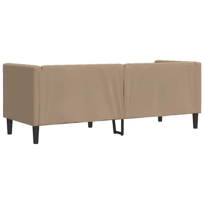 Sofá chesterfield 3 lugares couro artificial cappuccino