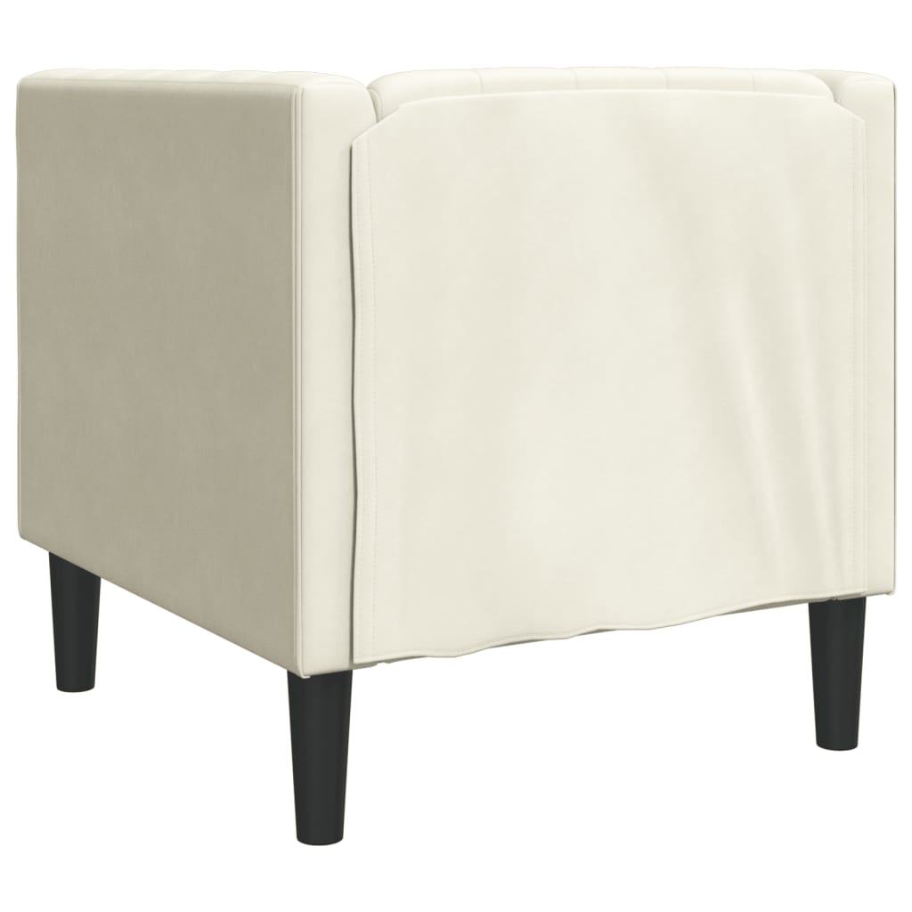 Sofá chesterfield veludo creme