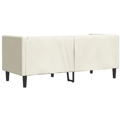 Sofá chesterfield com rolos 2 lugares veludo creme