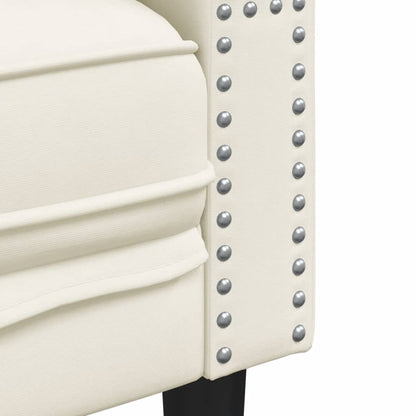 Sofá chesterfield com rolos 2 lugares veludo creme