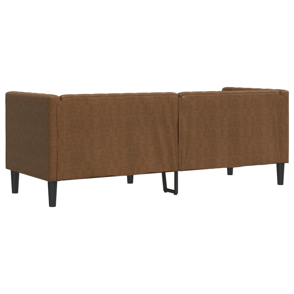 Sofá chesterfield com rolos 3 lugares camurça artif. castanho