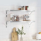 Prateleiras de parede 2 pcs 75x30 cm aço inoxidável prateado
