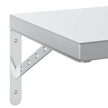 Prateleiras de parede 2 pcs 50x30 cm aço inoxidável prateado