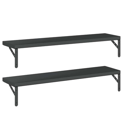 Prateleiras de parede 2pcs 100x23,5 cm aço inoxidável prateado