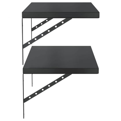 Prateleiras de parede 2 pcs 75x40 cm aço inoxidável prateado