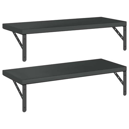 Prateleiras de parede 2 pcs 75x30 cm aço inoxidável prateado